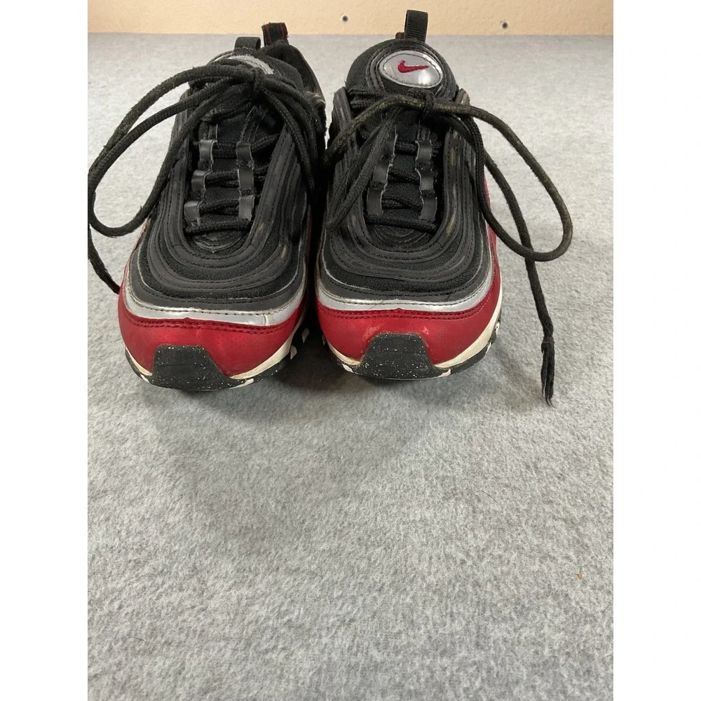 Nike Air Max 97 Kids Black Red Silver Sneakers FB3245-001 Size 3.5Y